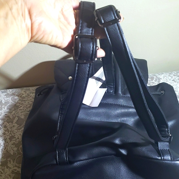 NWT Just Fab Black Quilted Backpack with Pearl Accents. - Picture 16 of 16